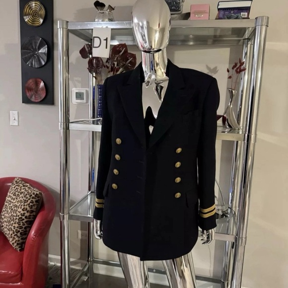 Lauren Ralph Lauren Jackets & Blazers - VTG. LAUREN RALPH LAUREN MILITARY SAILOR STYLE WOOL NAVY BLAZER WOMEN Sz 8